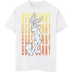 Licensed Character Boys 8-20 Looney Tunes Bugs Bunny Text Stack Portrait Graphic Tee, Boy's, Size: Large, White