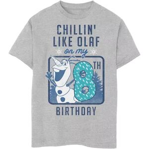 Disney s Frozen Boys 8-20 Chillin' Like Olaf On My 8th Birthday Graphic Tee, Boy's, Size: Small, Med Grey