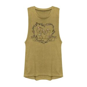 Licensed Character Disney's The Aristocats Juniors' Duchess & Thomas Purrfect Pair Muscle Tee, Girl's, Size: Large, Gold