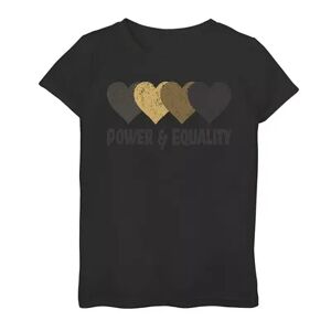 Licensed Character Girls 7-16 Fifth Sun Power & Equality Graphic Tee, Girl's, Size: XL, Black