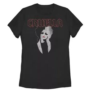 Licensed Character Disney's Cruella Juniors' Dark Portrait Tee, Girl's, Size: Large, Black