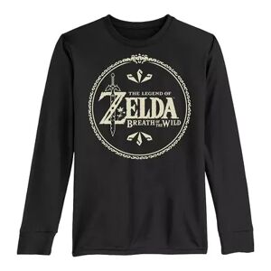Licensed Character Boys 8-20 Nintendo Legend Of Zelda Breath of The Wild Yellow Hue Logo Long-Sleeve Graphic Tee, Boy's, Size: Small, Black
