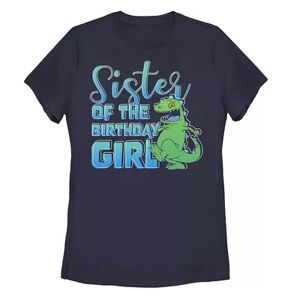 Licensed Character Juniors' Nickelodeon Rugrats Reptar Sister Of The Birthday Girl Tee, Girl's, Size: Medium, Blue