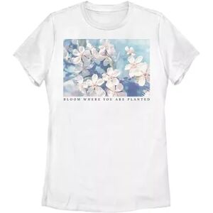 Unbranded Juniors' Bloom Where You Are Planted Graphic Tee, Girl's, Size: XXL, White