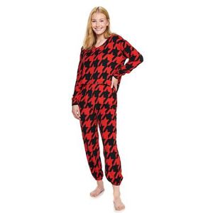 Juniors' SO Boxy Long Sleeve Pajama Top & Pajama Pants Set, Girl's, Size: Large, Red