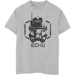 Star Wars Boys 8-20 Star Wars The Bad Batch Echo Dark Hue Helmet Portrait Graphic Tee, Boy's, Size: Large, Grey