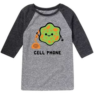 Licensed Character Boys 8-20 Cell Phone Graphic Raglan Tee, Boy's, Size: Medium, Grey