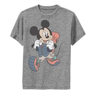 Disney s Mickey Mouse Boys 8-20 Hiking Outfit Performance Graphic Tee, Boy's, Size: Small, Grey