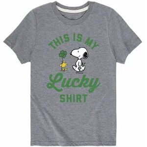 Licensed Character Boys 8-20 Peanuts Lucky Shirt Snoopy Graphic Tee, Boy's, Size: XL, Med Grey