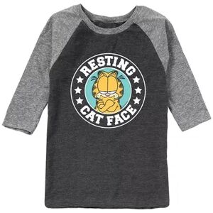 Licensed Character Boys 8-20 Garfield Resting Cat Face Raglan Graphic Tee, Boy's, Size: XL, Grey