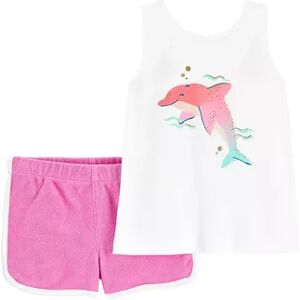 Baby Girl Carter's 2-Piece Dolphin Tank & Short Set, Infant Girl's, Size: 6 Months, Ivory Dolphin