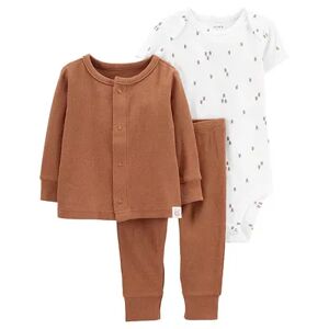 Baby Carter's 3-Piece Little Cardigan Set, Infant Boy's, Size: 6 Months, Brown