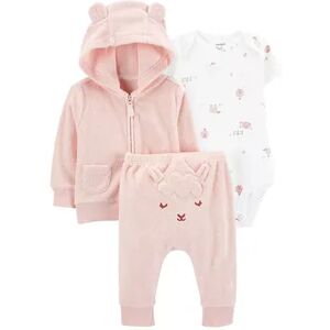 Carter's Baby Girl Carter's 3-Piece Terry Little Cardigan Set, Infant Girl's, Size: 12 Months, Pink