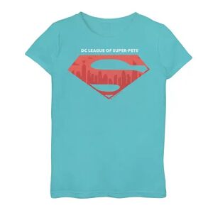 DC Comics Girls 7-16 DC Super Pets Superman Logo Graphic Tee, Girl's, Size: Medium, Brt Blue