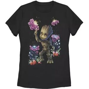 Licensed Character Juniors' Marvel Guardians Of The Galaxy Groot & Plants Graphic Tee, Girl's, Size: Medium, Black