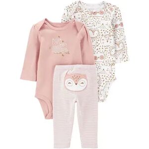 Baby Carter's 3-Piece Owl Bodysuit and Pants Set, Infant Girl's, Size: 18 Months, Pink