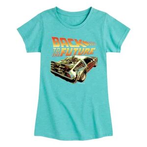 Licensed Character Girls 7-16 Back to the Future Delorean Tee, Girl's, Size: XL, Turquoise/Blue