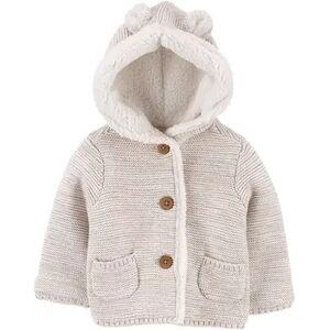 Baby Carter's Sherpa-Lined Cardigan, Infant Boy's, Size: 18 Months, Grey