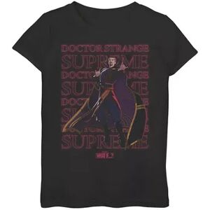 Marvel Girls 7-16 Girls Marvel What If Doctor Strange Supreme Text Stack Graphic Tee, Girl's, Size: XL, Black