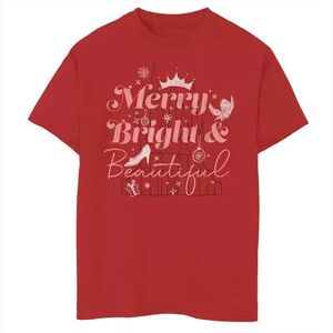 Disney Boys 8-20 Disney Princess Merry Bright And Beautiful Graphic Tee, Boy's, Size: Large, Red