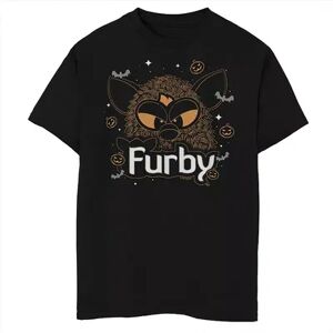 Licensed Character Boys 8-20 Furby Halloween Orange Hue Line Art Portrait Graphic Tee, Boy's, Size: Large, Black