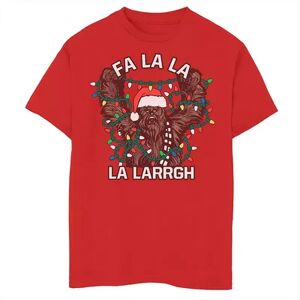 Licensed Character Boys 8-20 Star Wars Christmas Chewie Fa La La La Larrgh Graphic Tee, Boy's, Size: XS, Red