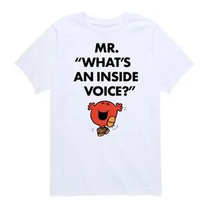 Licensed Character Boys 8-20 Mr. Men What's An Inside Voice Tee, Boy's, Size: Large, White