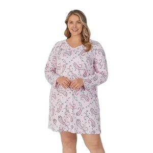 Plus Size Croft & Barrow Cozy Long Sleeve Smocked Nightgown, Women's, Size: 3XL, Dark Pink
