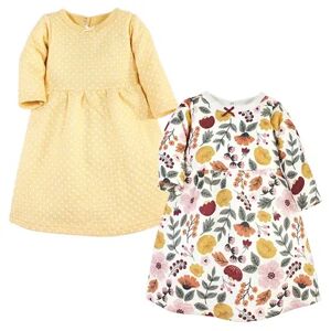 Hudson Baby Infant and Toddler Girl Cotton Dresses, Fall Botanical, Toddler Girl's, Size: 4T, Yellow