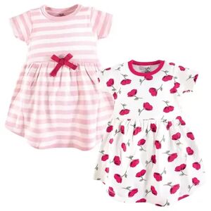 Touched by Nature Baby and Toddler Girl Organic Cotton Short-Sleeve Dresses 2pk, Petals, Toddler Girl's, Size: 5T, Med Pink
