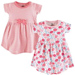 Touched by Nature Baby and Toddler Girl Organic Cotton Short-Sleeve Dresses 2pk, Rosebud, Toddler Girl's, Size: 0-3 Months, Med Pink