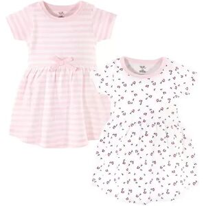 Touched by Nature Baby and Toddler Girl Organic Cotton Short-Sleeve Dresses 2pk, Tiny Flowers, Toddler Girl's, Size: 5T, Med Pink