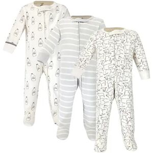 Touched by Nature Baby Organic Cotton Zipper Sleep and Play 3pk, Farm Friends, Infant Unisex, Size: 3-6 Months, Grey