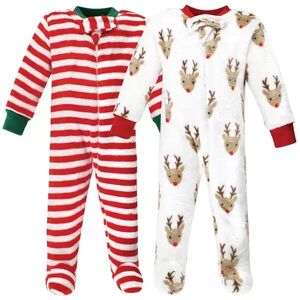 Hudson Baby Unisex Baby Plush Sleep and Play, Rudolph, Infant Unisex, Size: 3-6 Months, Brt Red