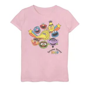 Licensed Character Girls 7-16 Sesame Street Elmo Heads and Stars Tee, Girl's, Size: XL, Pink