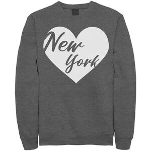 Juniors Fifth Sun New York Heart Fleece Top, Girl's, Size: XXL, Grey