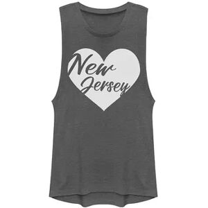 Juniors' Fifth Sun New Jersey Heart Muscle Tank, Girl's, Size: XXL, Grey