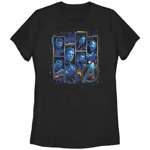 Licensed Character Juniors' Marvel Avengers Blue Hue Portrait Panels Tee, Girl's, Size: Medium, Black