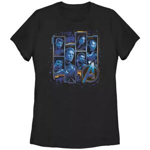 Licensed Character Juniors' Marvel Avengers Blue Hue Portrait Panels Tee, Girl's, Size: XXL, Black