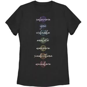 Unbranded Juniors' The 7 Chakras Named Stacked Graphic Tee, Girl's, Size: XL, Black