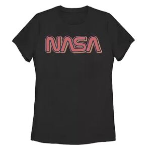 Licensed Character Juniors' NASA Retro Red Logo Tee, Girl's, Size: Medium, Black