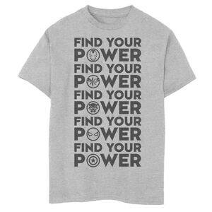 Marvel Boys 8-20 Marvel Find Your Power Team Logos Graphic Tee, Boy's, Size: XS, Med Grey