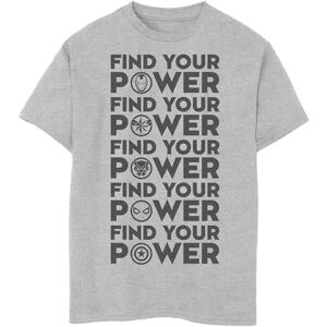 Marvel Boys 8-20 Marvel Find Your Power Team Logos Graphic Tee, Boy's, Size: Medium, Med Grey