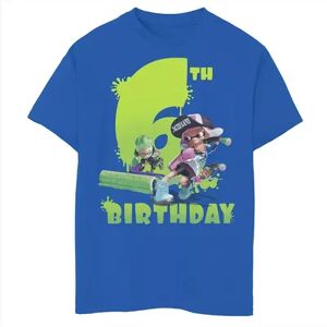 Licensed Character Boys 8-20 Nintendo Splatoon Inkling 6th Birthday Green Splatter Portrait Graphic Tee, Boy's, Size: Medium, Med Blue