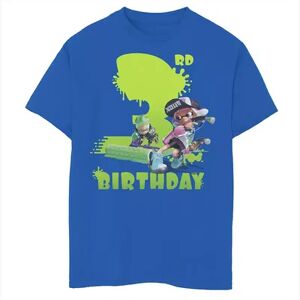 Licensed Character Boys 8-20 Nintendo Splatoon Inkling 3rd Birthday Green Splatter Portrait Graphic Tee, Boy's, Size: Small, Med Blue