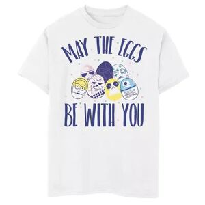 Star Wars Boys 8-20 Star Wars Easter May The Eggs Be With You Text Graphic Tee, Boy's, Size: Small, White