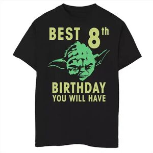 Star Wars Boys 8-20 Star Wars Yoda Best 8th Birthday You Will Have Stencil Graphic Tee, Boy's, Size: Medium, Black