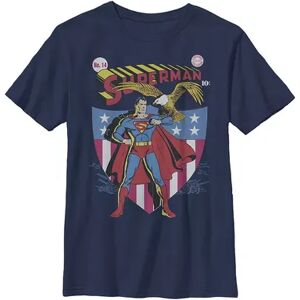 Licensed Character Boys 8-20 DC Comics Superman Stars And Stripes Poster Graphic Tee, Boy's, Size: Medium, Blue