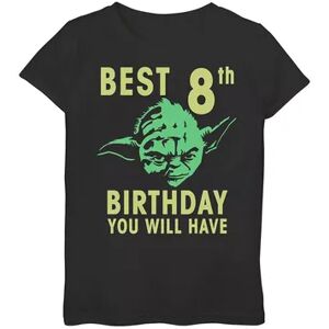 Star Wars Girls 7-16 Star Wars Yoda Best 8th Birthday You Will Have Stencil Graphic Tee, Girl's, Size: Small, Black