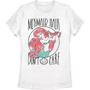 Licensed Character Disney's The Little Mermaid Juniors' Mermaid Hair Tee, Girl's, Size: Small, White